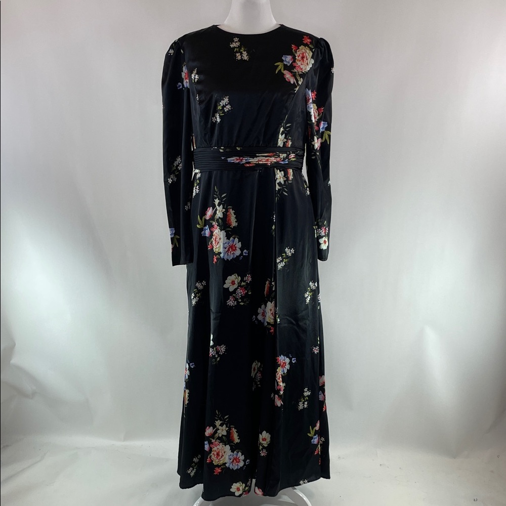 Ieena for Mac Duggal Faux Wrap Floral Gown, 14 - Picture 9 of 16